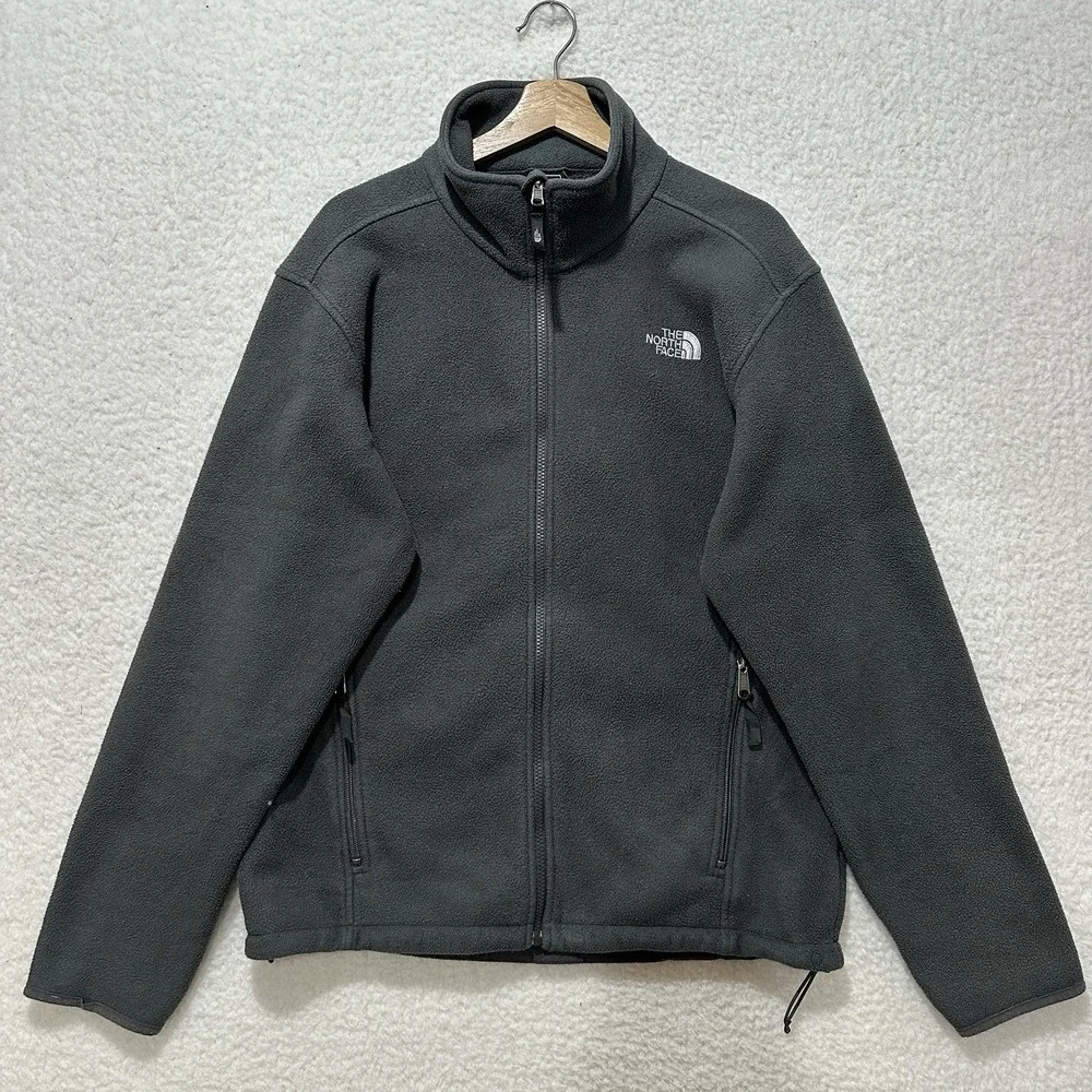 The North Face Polartec Men's Size L Gray Fleece Full Zip Hiking Outdoors Jacket